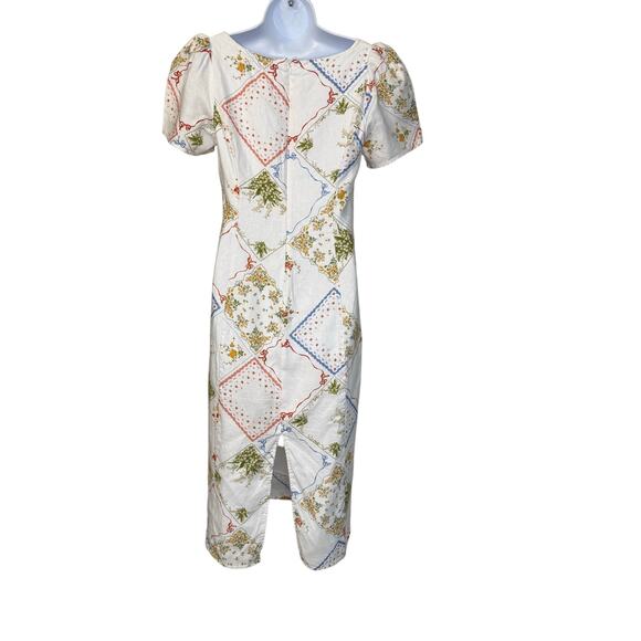 Reformation Linen Pierce Dress Size 8 Floral Midi - Picture 3 of 16